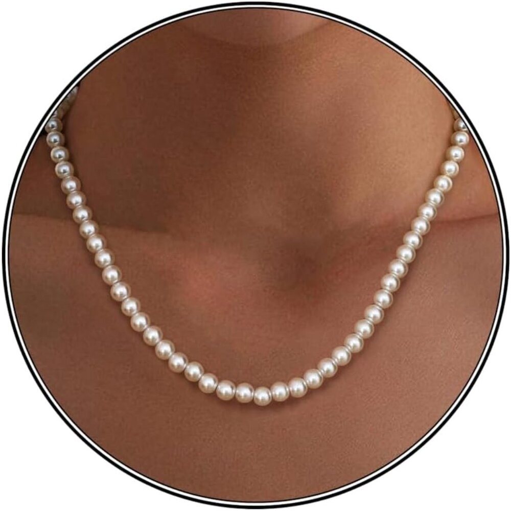 Pearl Necklaces for Women Trendy, Dainty 16k Gold Layered Necklaces for Women Go
